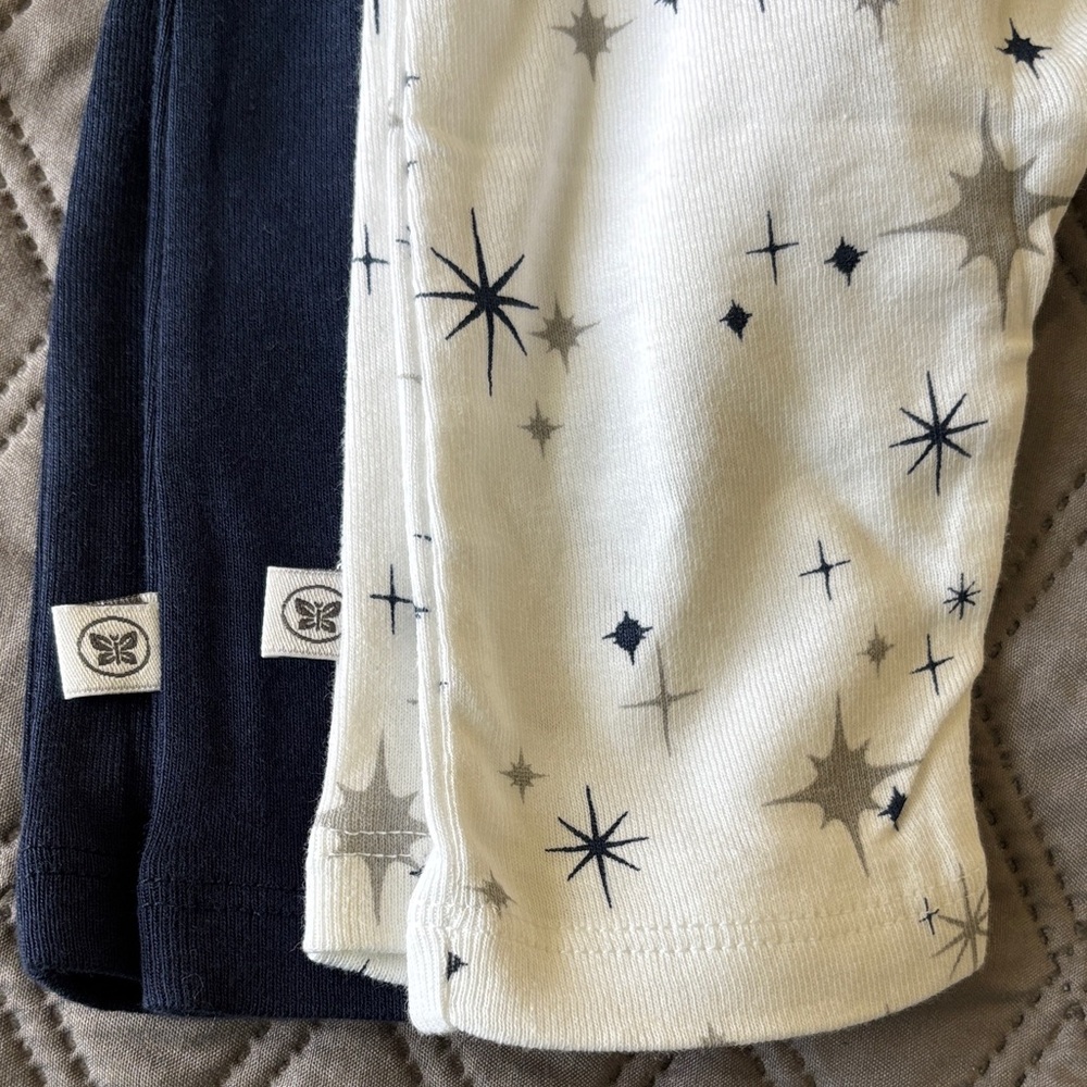 NWT Honest Baby Organic Cotton 2 Pack Harem Pants 0-3 Months Navy Twinkle Star - Picture 8 of 11